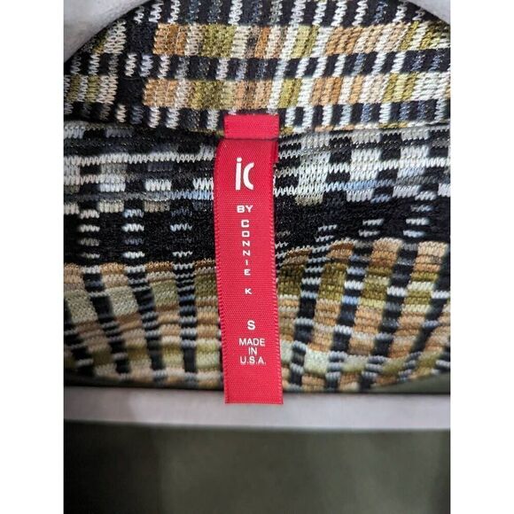 IC By Connie K Jacket women's size Small open front textured wide collar - Picture 3 of 7